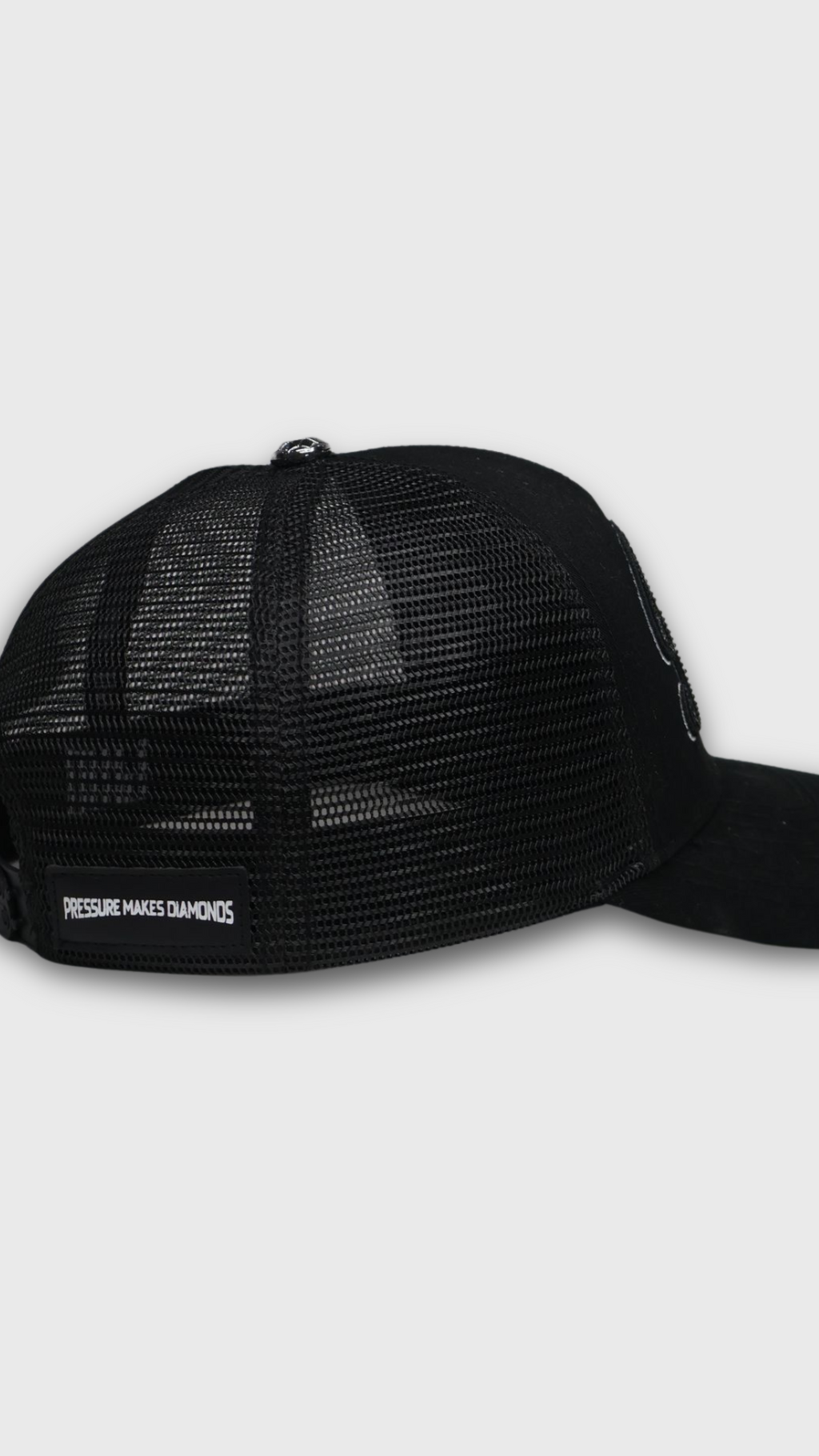 PMD Script Logo Rhinestone Trucker Hat